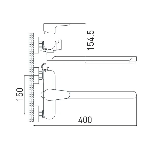 Смеситель в/д Gross Aqua 7515288СW-35L(F) Space  д/из вст.див