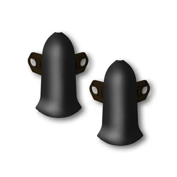 Угол наружный (внешний) с крепежом для плинтуса 55мм "Идеал Классик", 007 Черный