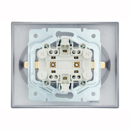 Розетка VESNA 742 3400 127В двойная с/з бакалит графит