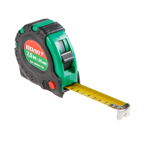 Рулетка  7,5м/25мм обрезин. корп. ВОЛАТ (быт.)