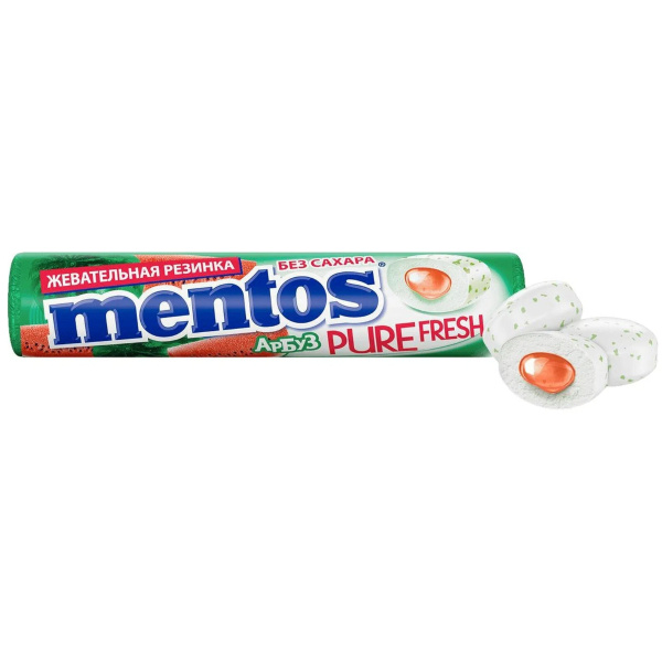 Mentos жевательная резинка Pure Fresh Roll Watermelon 15,5г