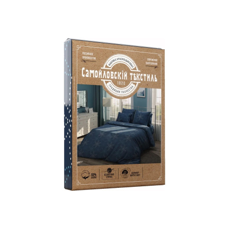 Комплект постельного белья Самойловский Текстиль Семейный нав 70х70х2 шт Сапфир