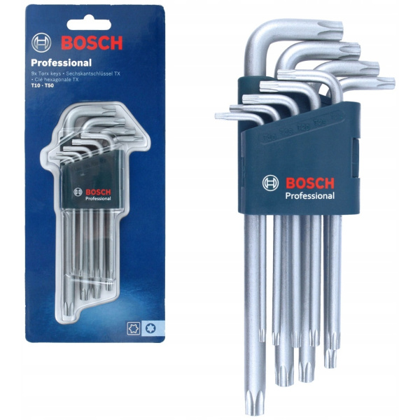 Набор ключей Torx 9 шт. 10-50 мм BOSCH 1600A01TH4