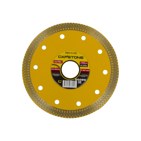 Круг отрезной алмазный супертонкий CAPSTONE"ULTRA" 9801-0-125 вл.резка,сплошной,для УШМ,125мм*22,2мм