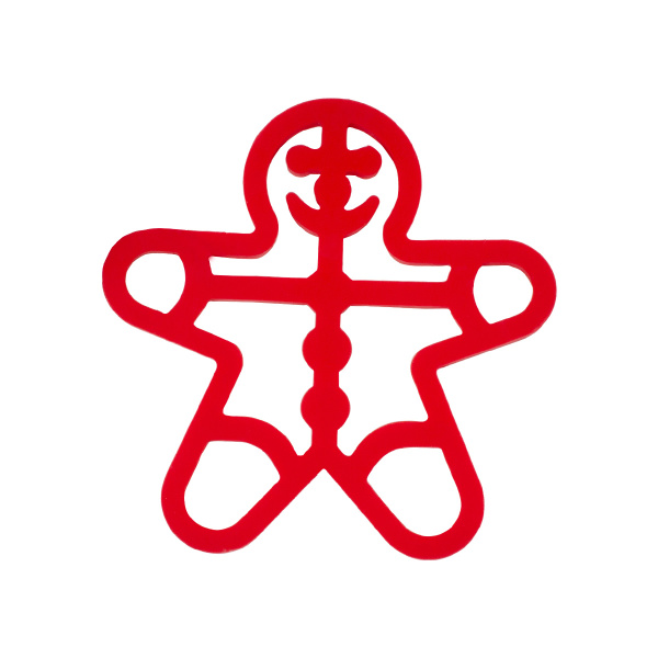 Подставка для горячего DH 17 см Пряничный человечек красная DH2900-RED