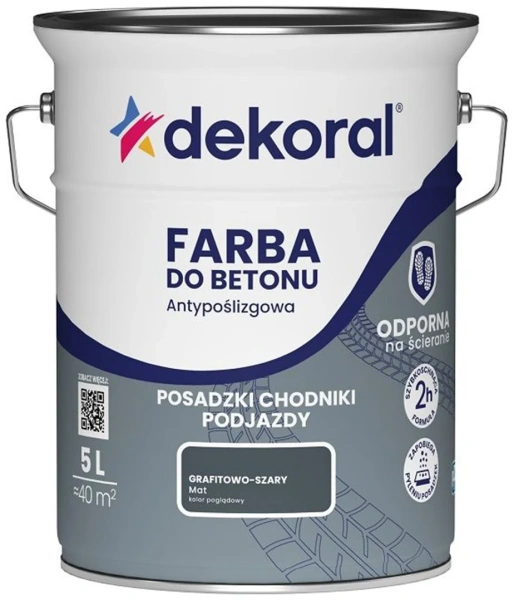 Dekoral Противоскольз. краска для бетонн.полов граф. сер. 5л