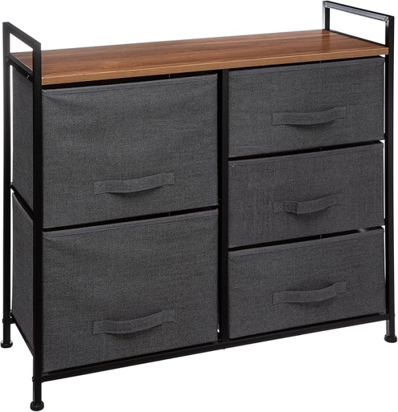 Комод текстильный 5Five 5 сейций широкий 138933 темно-серый