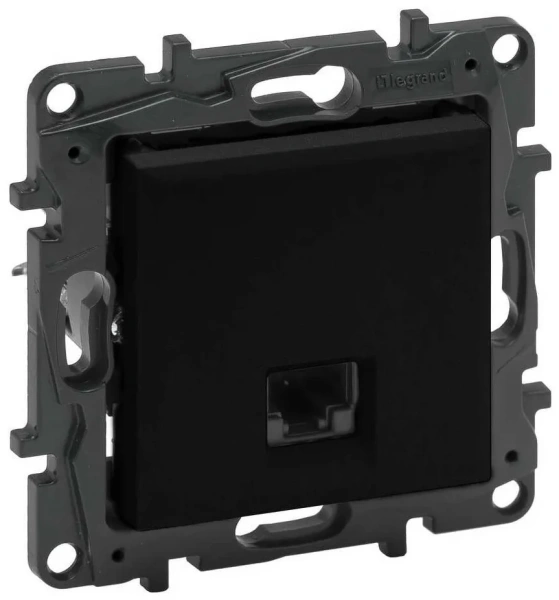 Розетка компьютерная RJ45 5Е механизм б/рамки NLST чёрный 863559 Legrand