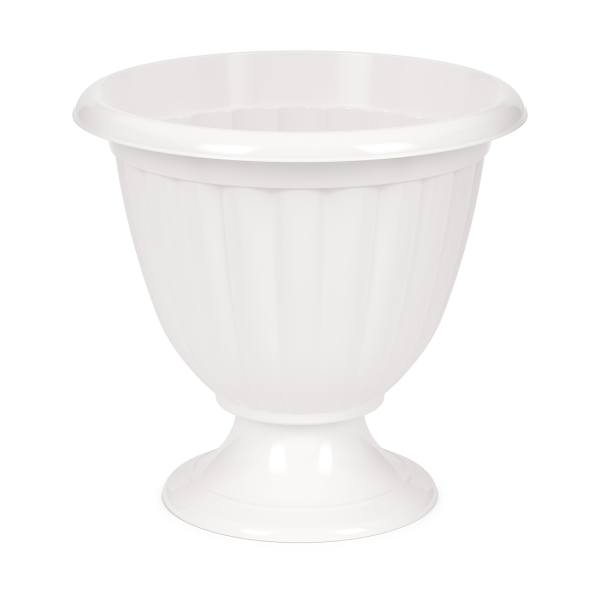 Кашпо-Вазон Жасмин D418мм 18,0л h395мм низкий белый М1393