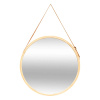 Зеркало настенное круглое 50 см на ремнях, бамбук 206971