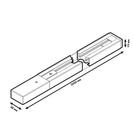 Шинопровод Gauss накладной 2м черный TR104