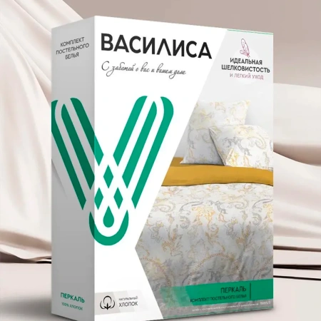 Комплект постельного белья Василиса Евро Перкаль нав. 70х70х2шт 70055/2