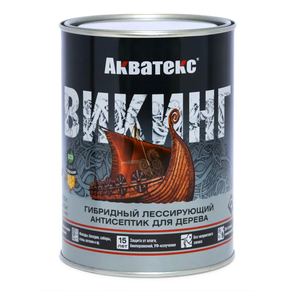 Антисептик для дерева Акватекс Викинг Гибридный лессирующий калужница 0,75