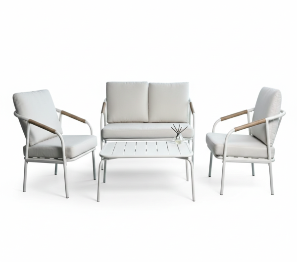Набор металлическиой мебели SUNRISE диван, 2 кресла, журнальный столик 92х60х36 см JM-PS-T803A