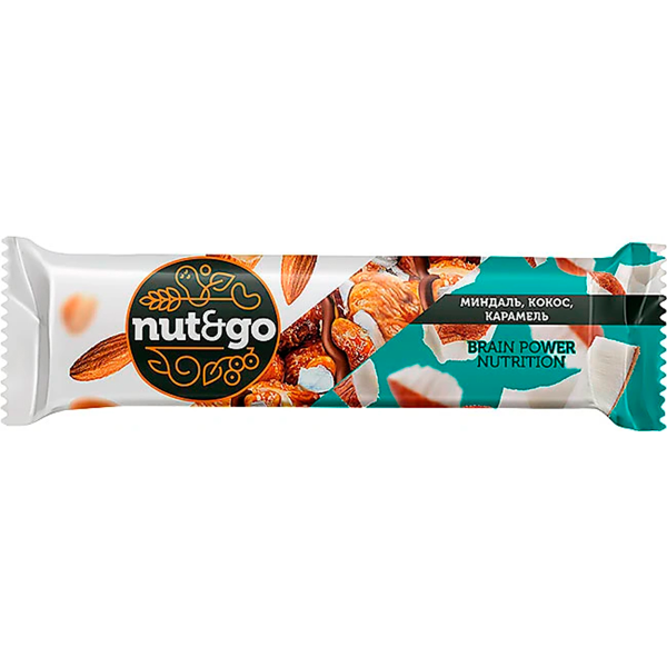 Батончик Nut&Go с миндалём кокосом карамелью 36 г