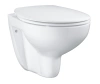 Унитаз подвесной безободковый Grohe 39351000 bau ceramic в комплекте с сиденьем, микролифт