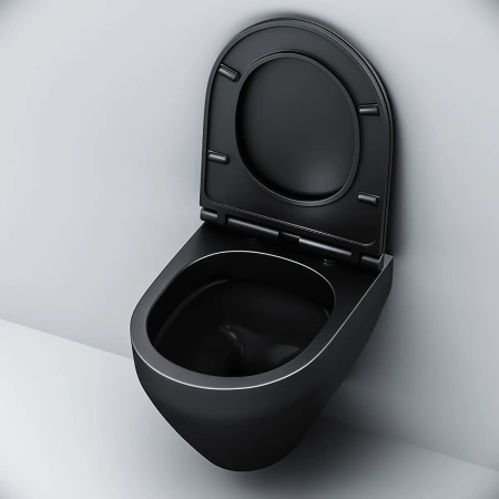 Унитаз подвесной AM.PM C701700MBSC Spirit V2.0  FlashClean с сиденьем микролифт, черн мат,