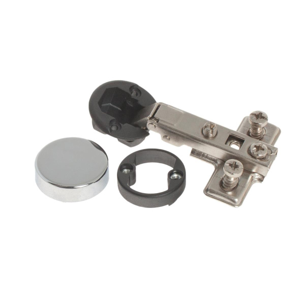 Петля меб. SLIDE-ON mini д/стек накл.95*с отв.пл (белый цинк 2 шт)