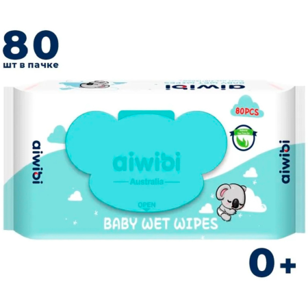 Салфетки влажные Aiwibi Premium Natural Tea Tree Oil 80шт AWB-80-1
