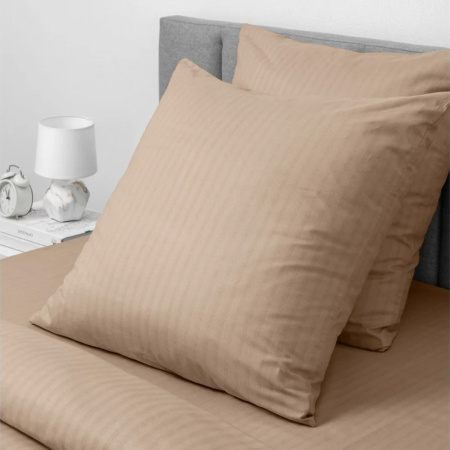 Комплект постельного белья Волшебная ночь 1,5 сп.Caramel mousse нав. 50х70 см страйп-дизайн 789249