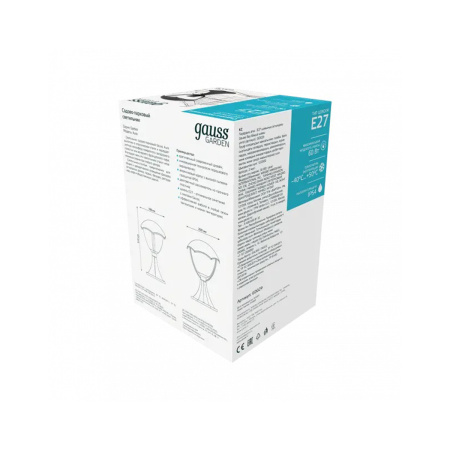 Светильник садово-парковый Gauss Aura на постамент 200*200*310mm, 170-240V / 50Hz, 1xE27, Max.60W, I