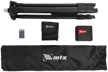 Лазерный уровень QBC GREEN Pro SET, 20 м, зеленый луч, батарейки, штатив// MTX