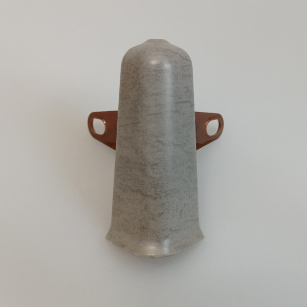 Угол наружный (внешний) с крепежом для плинтуса 70мм "Деконика", 548 Лофт серый